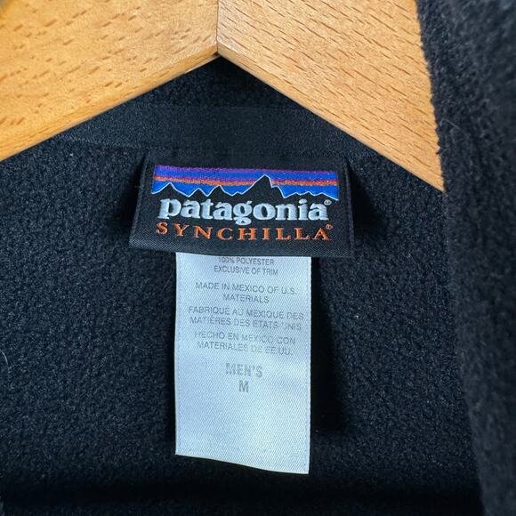Vintage Patagonia Jacket Size Medium Black Synchilla Fleece Zip Up Vest Outdoors - Picture 2 of 4